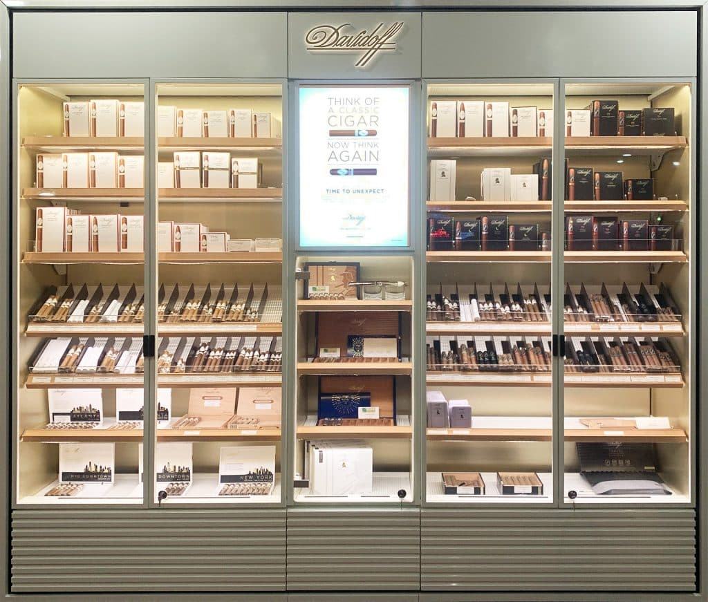 The Davidoff White Label showcase at Cordova Cigars