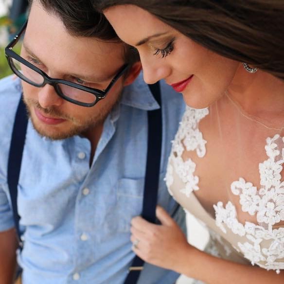 James and Robin Overbay, owners of Cordova Cigars, in their wedding photo